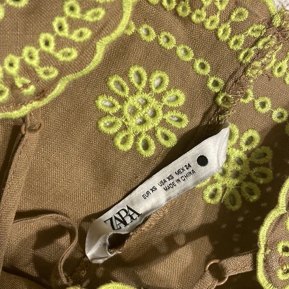 Zara linen embroidered slip dress - Picture 4 of 4